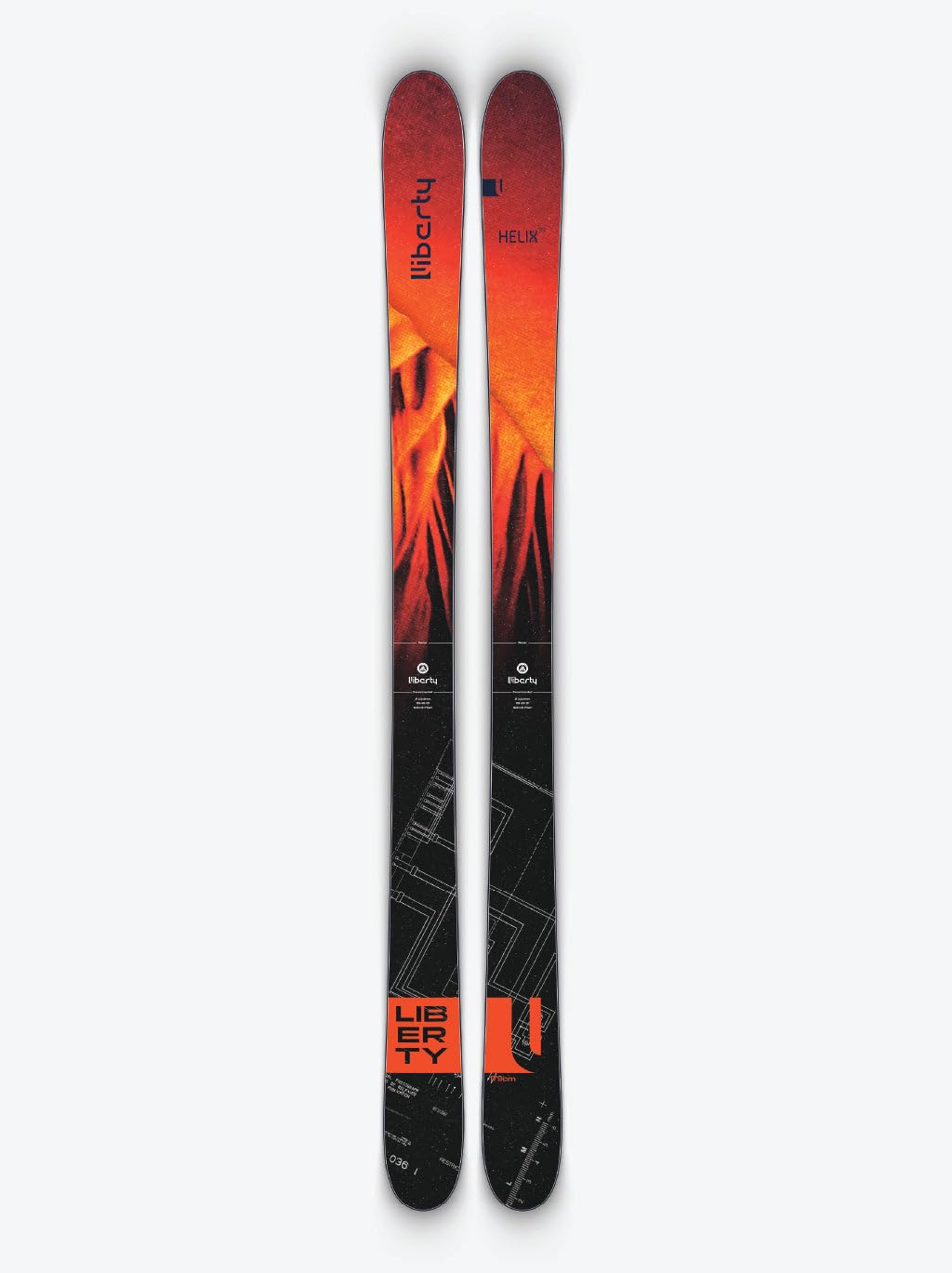 Liberty Helix 99 Men's All-Mountain Skis - High Performance Alpine Downhill Snow Skis - Durable Lightweight, 179cm