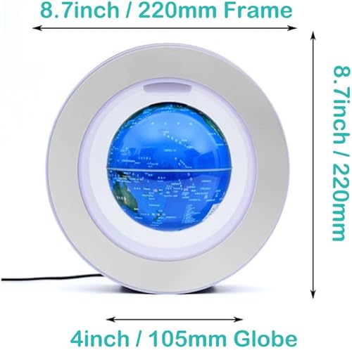 Miniatura 4 de Globo flotante de levitación giratorio de 4 pulgadas, magnético, misteriosamente suspendido en el aire, mapa del mundo para decoración del hogar,
