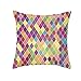 KnBoB Funda de Cojin Cuadrícula de Diamantes 40 x 40 cm Multicolor Poliéster Estilo 1