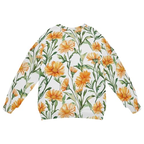 JUNZAN Beauty Calendula White Kids Boys Hooded Sweatshirt Fleece Tops Clothing Shirts Camping 4T2