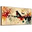 The Bird Wall Painting Wood Framed