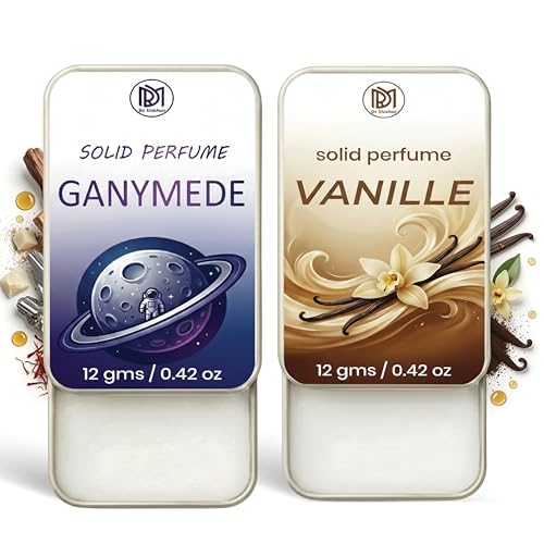 Image of Dr.Mashur Solid Perfume |Vanille&Gandmede Alcohol Free Wax Perfume Balm, Long Lasting | Pocket Tin 12g, Pack Of 2| Non Greasy Smooth Glide, Travel Friendly Men And Women