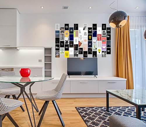 Image of Pack of 54 Aesthetic Motivational Wall Collage Kit Posters - 4 x 6 Inches Wall Decor Poster - Wall Art For Bedroom, Living room, Office - 1 Tissue Tape