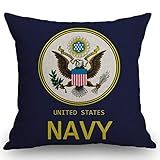 SSOIU Us Navy United States Navy Dark Blue Pattern Farmhouse Throw Pillow Covers for Sofa Couch Home...