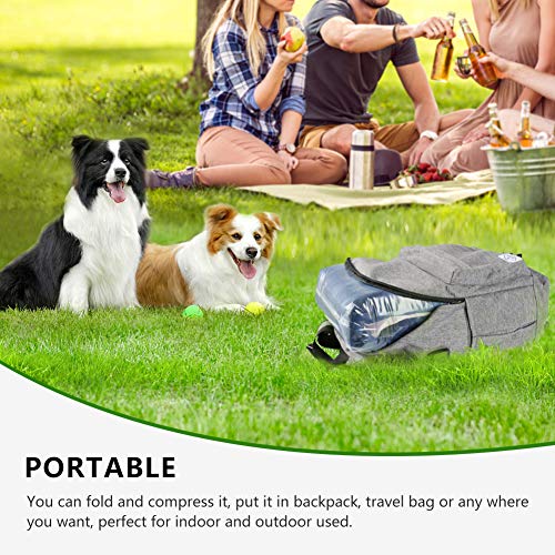 Image of Large Dog Bed Pet Beds Crate Mat Orthopedic Foam Dog Mats for Sleeping Washable Anti Slip Mattress with Removable Cover Grey Blue, XL