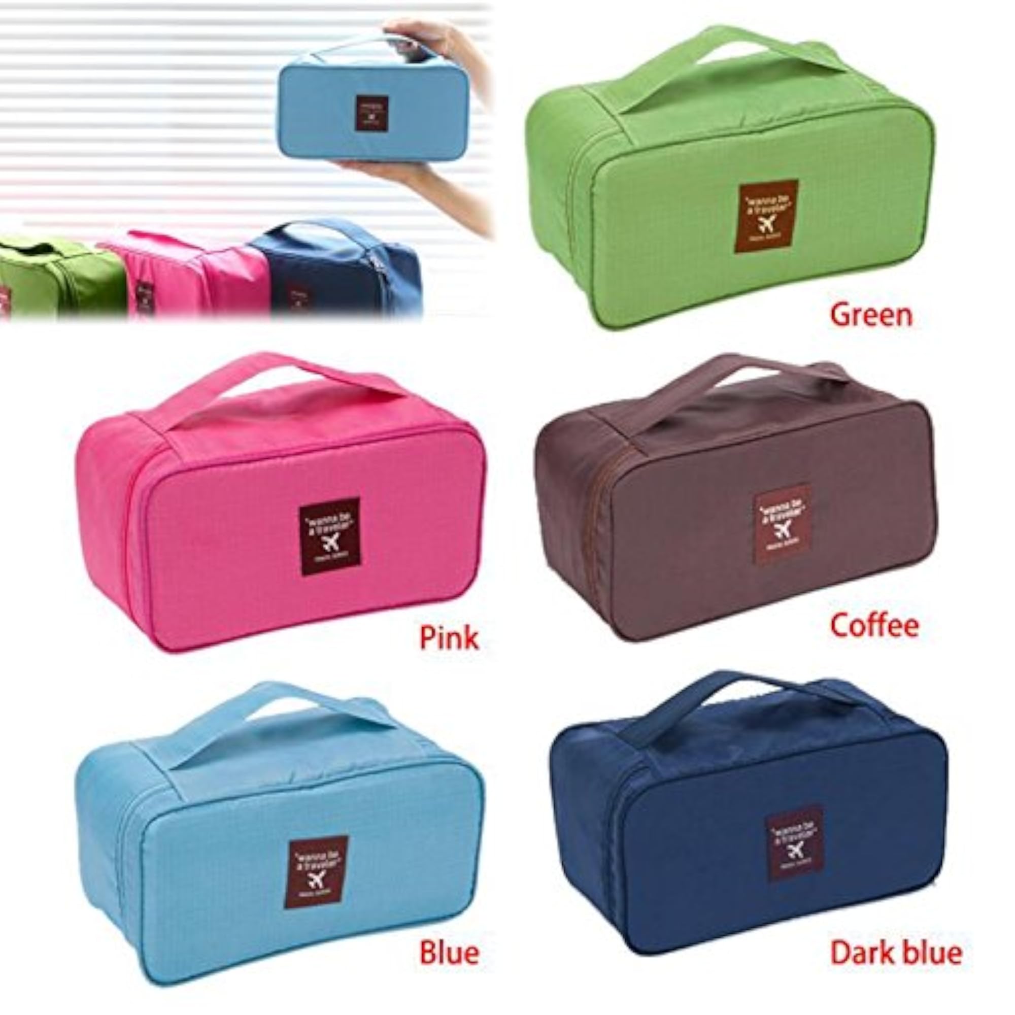 Travel Organizer Cosmetic Makeup Bag with Bonus Pouch
