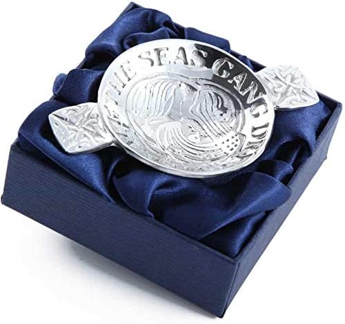 Mini Till All The Seas Gang Dry Robbie Burns Design Scottish Pewter Toasting Bowl Quaich