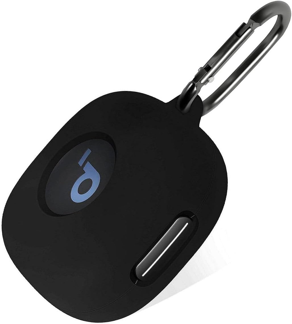 Geiomoo Silicone Case for Anker Soundcore Sport X20, Protective Cover with Carabiner (Black)