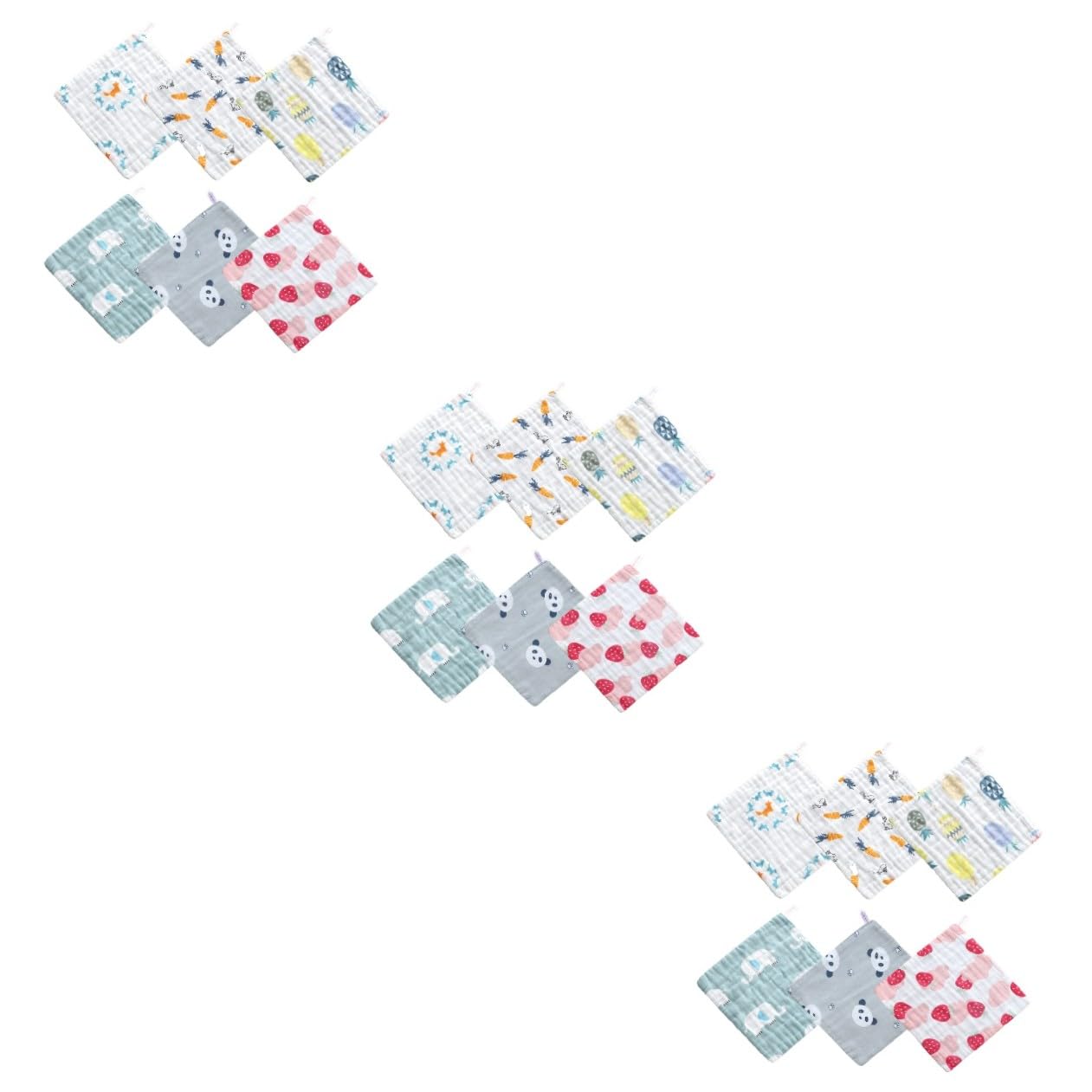 ibasenice 3 Set Di Asciugamani Per Neonati Salviette Per Neonati in Mussola Asciugamani Morbidi Per La Pelle Delicata Dei Bambini 6 Pezzi * 3