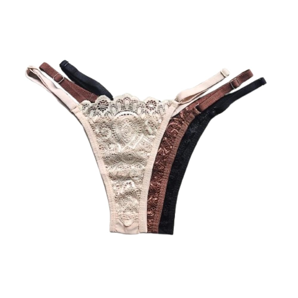 vikimo Women's Lace Thong Panty – Low Waist, Stretchable Back, Comfortable Invisible Underwear Multicolor (in, Alpha, S, 3, Red)-picture-34