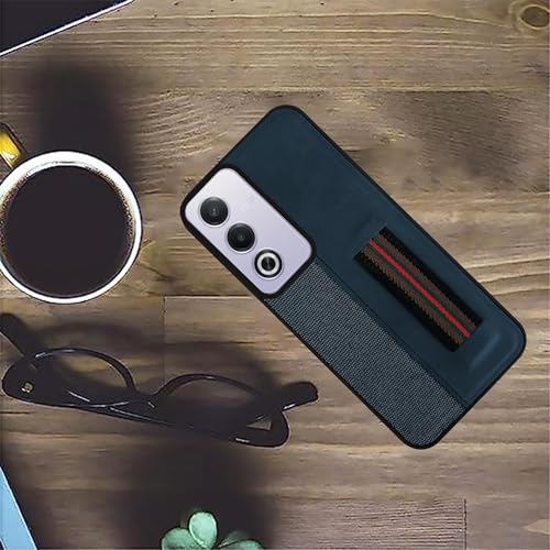 Image of Jkobi Leather Back Cover Case for Oppo A3 Pro 5G (Professional Formal Feel | Strip Chain Holder Socket)
