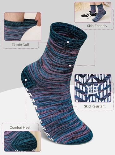 Artfasion Non Slip Socks Men: Women Grip Anti Slip Socks for Seniors Hospital Yoga Pilates3