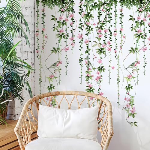 Vinilos decorativos de 4 hojas con enredaderas y flores miniatura 6