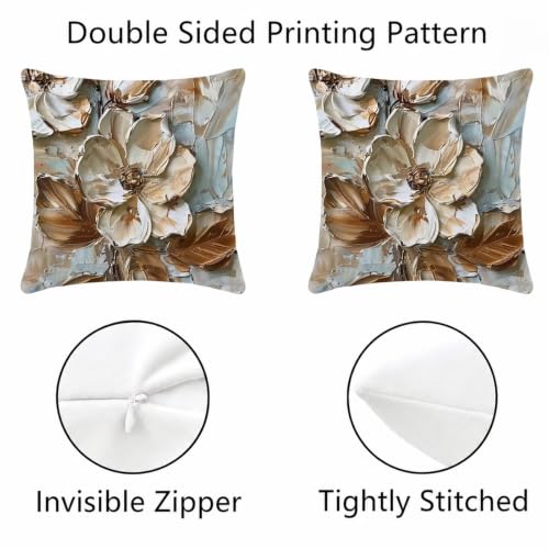 Housses de coussin 40x40cm 4 pièces rétro fleur imperméables