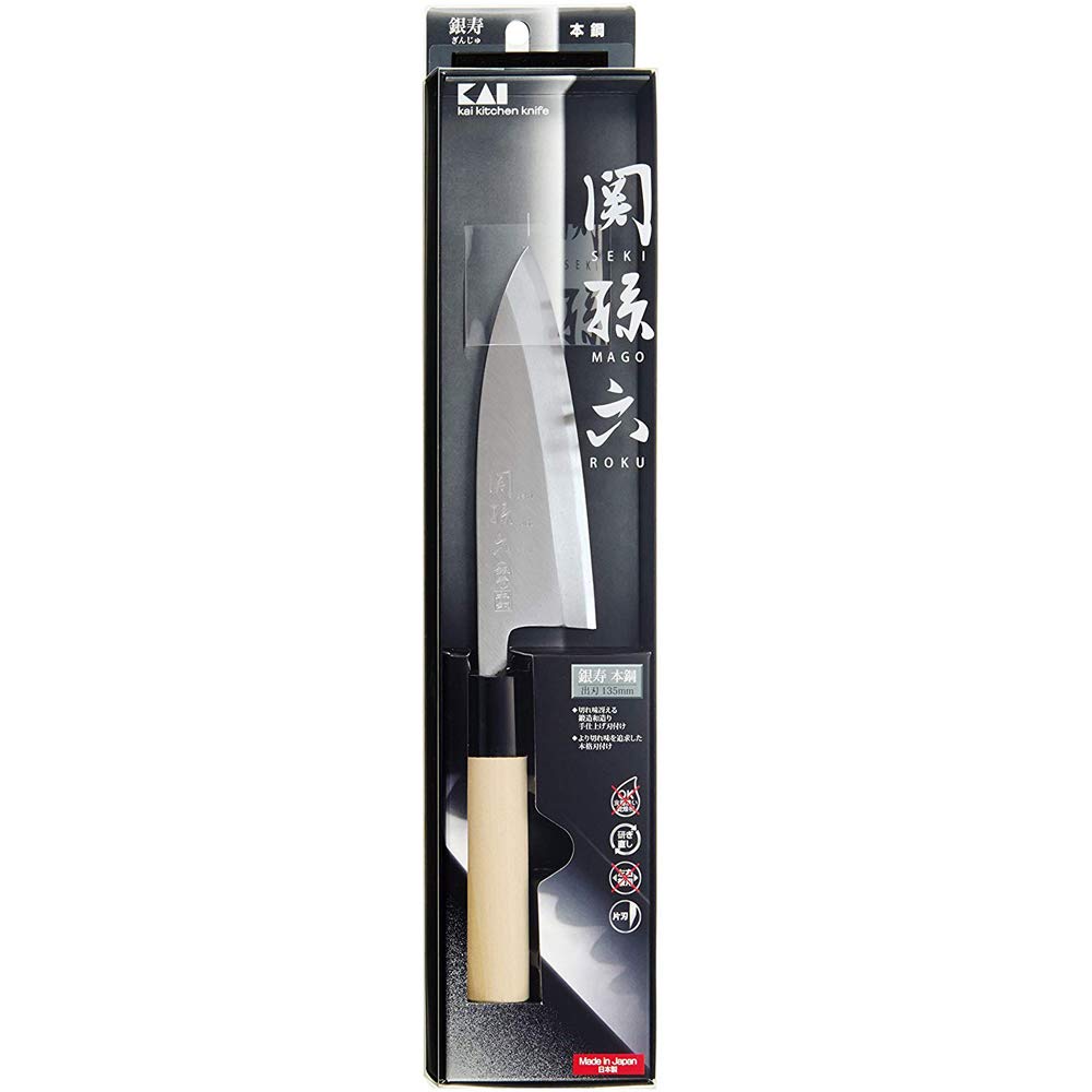 Amazon｜貝印 KAI 出刃包丁 関孫六 銀寿 本鋼 135mm 日本製 AK5201