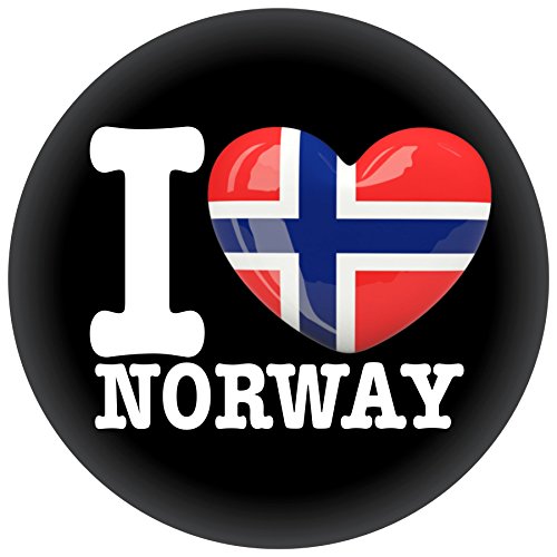 FanShirts4u Button/Badge/Pin - I Love NORWEGEN Fahne Flagge NORWAY (I Love Norway)
