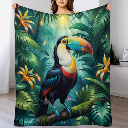 Couverture oiseau long bill douce pour lit et canapé 130x180cm