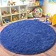 Chicnix Hochflor Teppich Rund 160 cm, Teppich Wohnzimmer Shaggy Langflor, Moderner Plüsch rutschfest Weich Flauschig Bettvorleger für Kinderzimmer Schlafzimmer, Blau