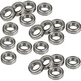  Amaoma 20 Piezas Rodamientos Rigido de Bolas 6800ZZ Miniatura Radial Rodamientos de Bolas Rodamiento de Bolas de Sección Fina de Doble Blindaje de Acero para Vehículos RC 10mm x 19mm x 5mm