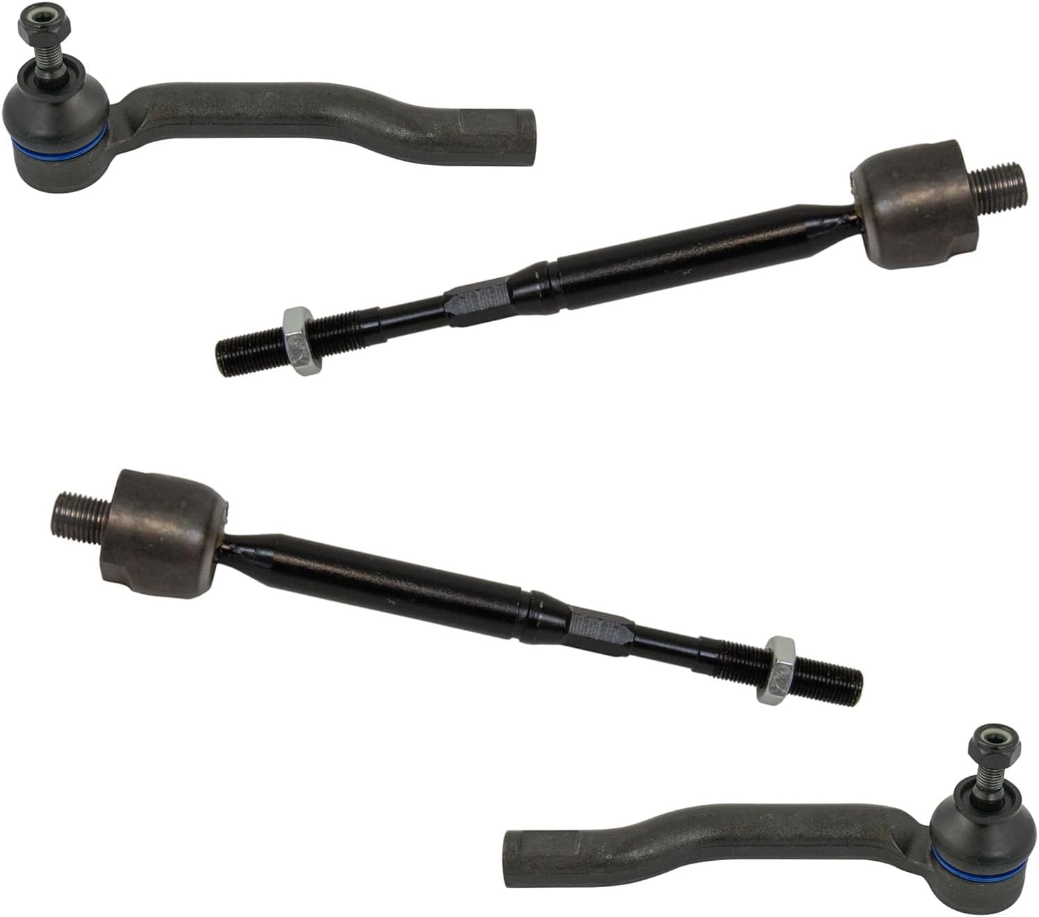 Inner and Outer Driver and Passenger Side Tie Rod Set 4 Piece Compatible with 2012-2019 Nissan Versa 2014-2019 Versa Note