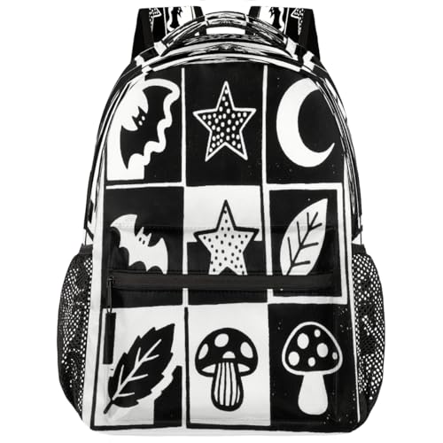Mochila para niños y niñas estudiantes con divertido estampado gráfico de murciélago 1