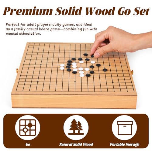 Juego de mesa Go tradicional de madera de 12 pulgadas miniatura 2
