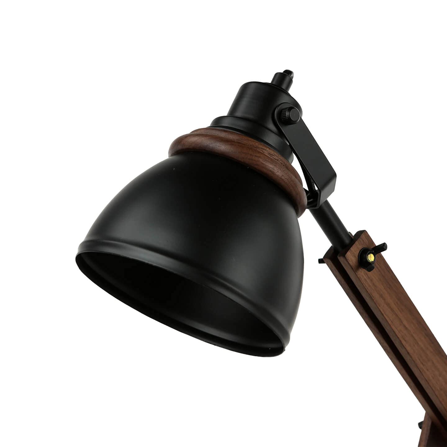 Easylight Originale Lampada da scrivania nera Noah regolabile dal design retrò in legno e metallo E14 ideale in ufficio, studio e salotto