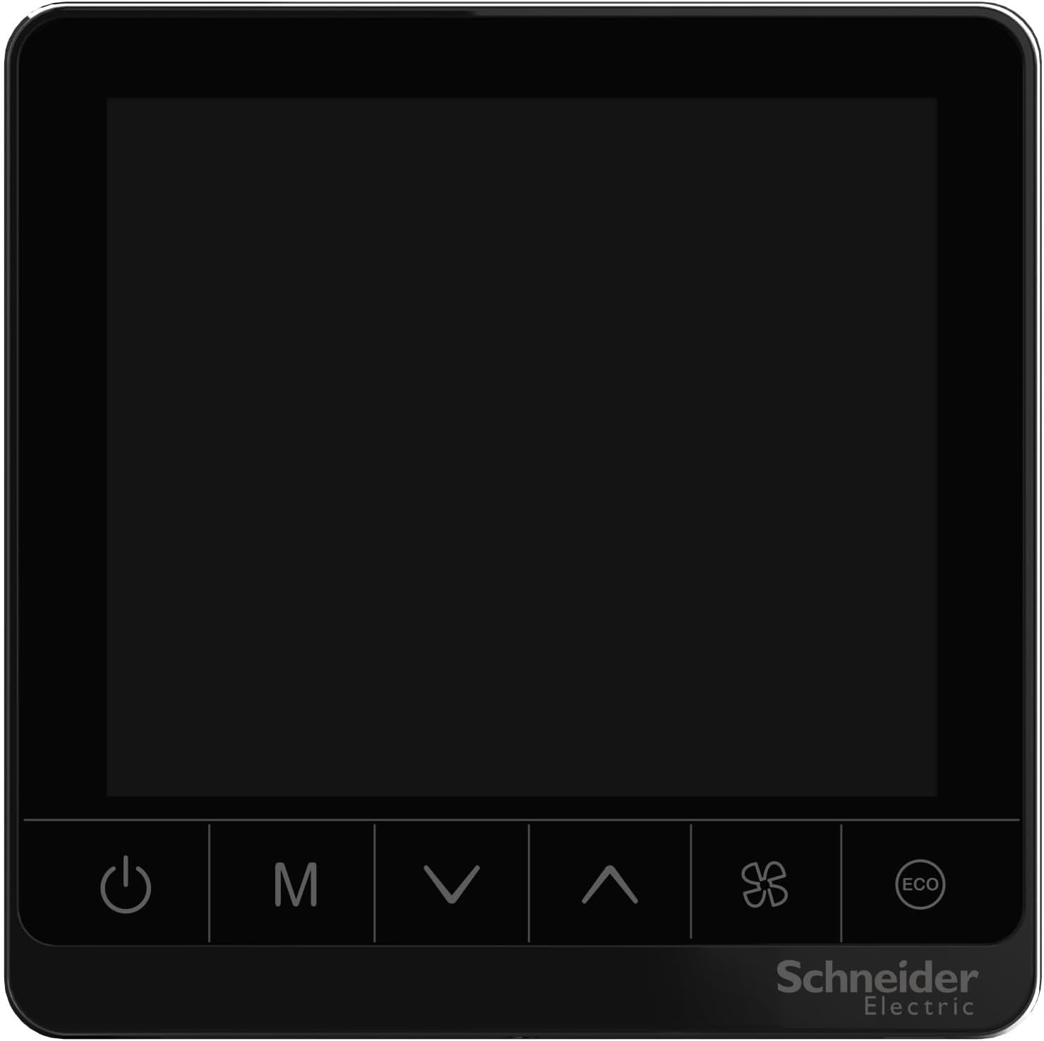 Schneider Termostato eléctrico, Spacelogic, Fan Coil on/Off, Independiente, Pantalla táctil, 2P, 3 Ventilador, 240V, Negro, TC907-3A2LB