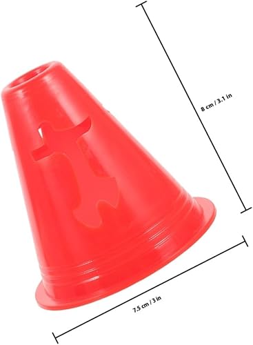 Miniatura 2 de Kisangel 20Pcs Small Soccer Agility Training Cones for Football Skating Practice Windproof Red Markers for Outdoor Sports and Classroom Drills