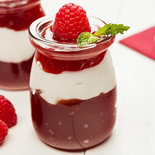 Cedmon Yoghurt Jars pudding Jar with Lid (5.5oz) 1set (6jars) Replacement Glass Jars for Yogurt Maker (5.5oz)