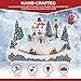 Animated Christmas Village Skating Pond - Lighted Musical Snow Scene with 4 Moving Skaters, Adapter, Battery Slot