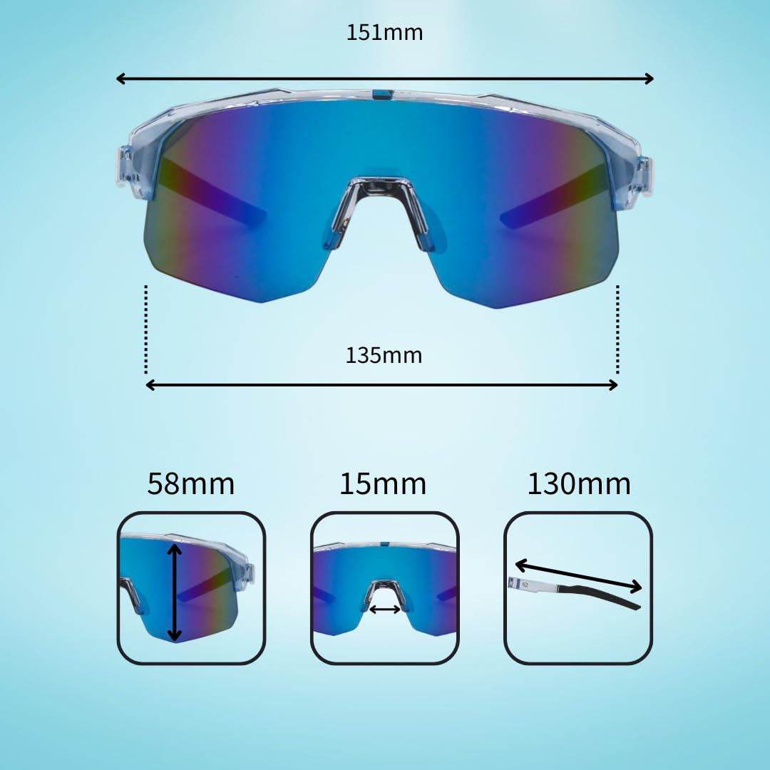 RAWIN Gafas de sol deportivas para ciclismo y correr, almohadillas ajustables para la nariz y patillas de agarre, rendimiento UV400