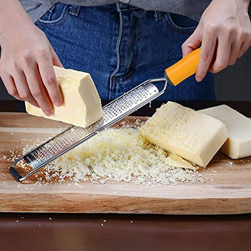 Zekpro Parmesan Cheese Grater And Lemon Zester, Stainless Steel Razor Sharp Zester For Ginger, Garlic, Nutmeg, Chocolate, Vegetables, Fruits Dishwasher Safe Black Handle #TOP5