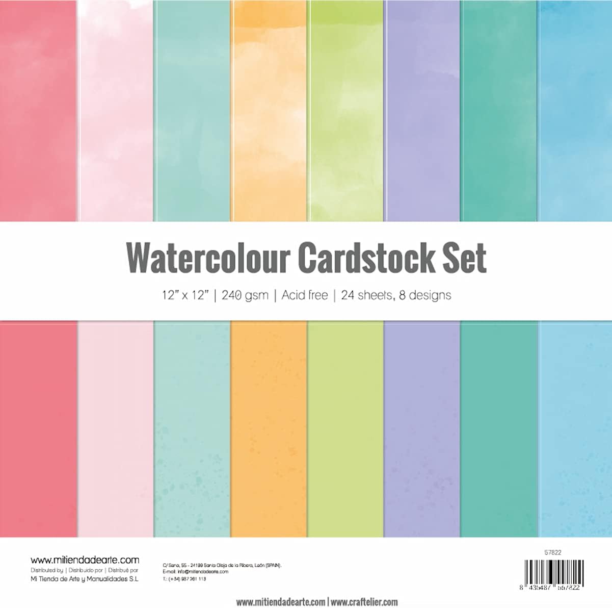 Craftelier - Cardstock Set | 24 Kaarten Voor Scrapbooking En Wintertextuur Afmetingen