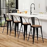 Yongqiang Barstools Set of 4 Counter Height Bar...