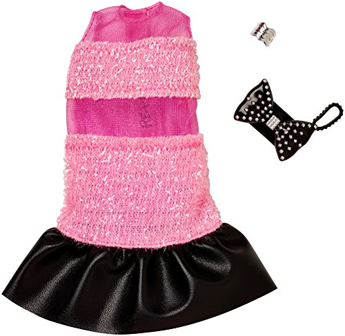 Barbie Clothes - Pink and Black Glitter Dress