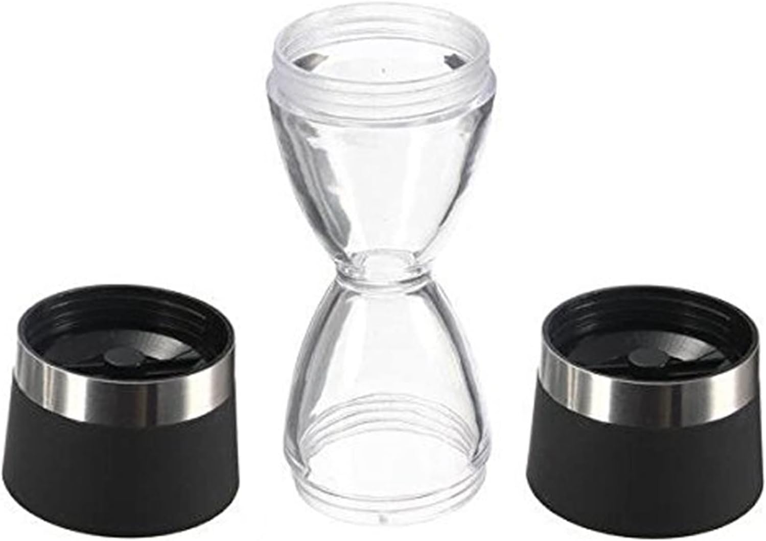Pepper Grinder 2 in 1 Salt and Pepper Mill Glass Shape Spice Grinder Shaker Kitchen Gadgets Cooking Tools Dual Manual Pepper Grinder Kitchen Spices Mill (Brass)