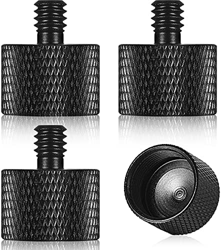 4 Pieces Mic Stand Adapter 5/8 Female to 1/4 Male for Camera Mount Tripod Thread Adapter Conversion Connector Screw Adapter for Microphone Stand Mount Adapter (Black)