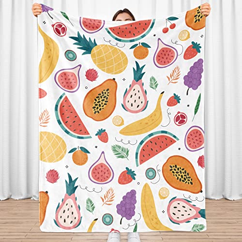 Sowide Fruit Blanket, Comfy Blanket Throw Gifts Fruits Lovers