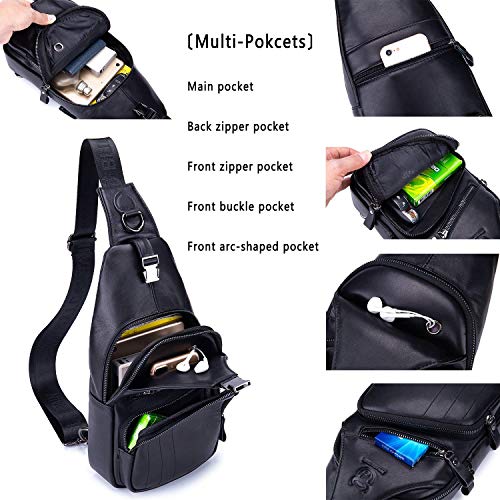 Cross body Bags for Men Leather Sling Bag Casual Daypacks Chest Bags Shoulder Bag Travel Hiking Backpacks3