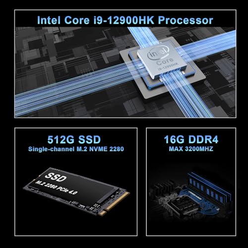 Image of Reatan Silver9 Intel Mini Gaming PC Full-Metal Core i9-12900HK(14C /20T 5.0 GHz), 16GB DDR4 3200MHz 512GB NVME SSD, Desktop Mini Computers, 2.5Gbps LAN, Wi-Fi 6E /BT5.2