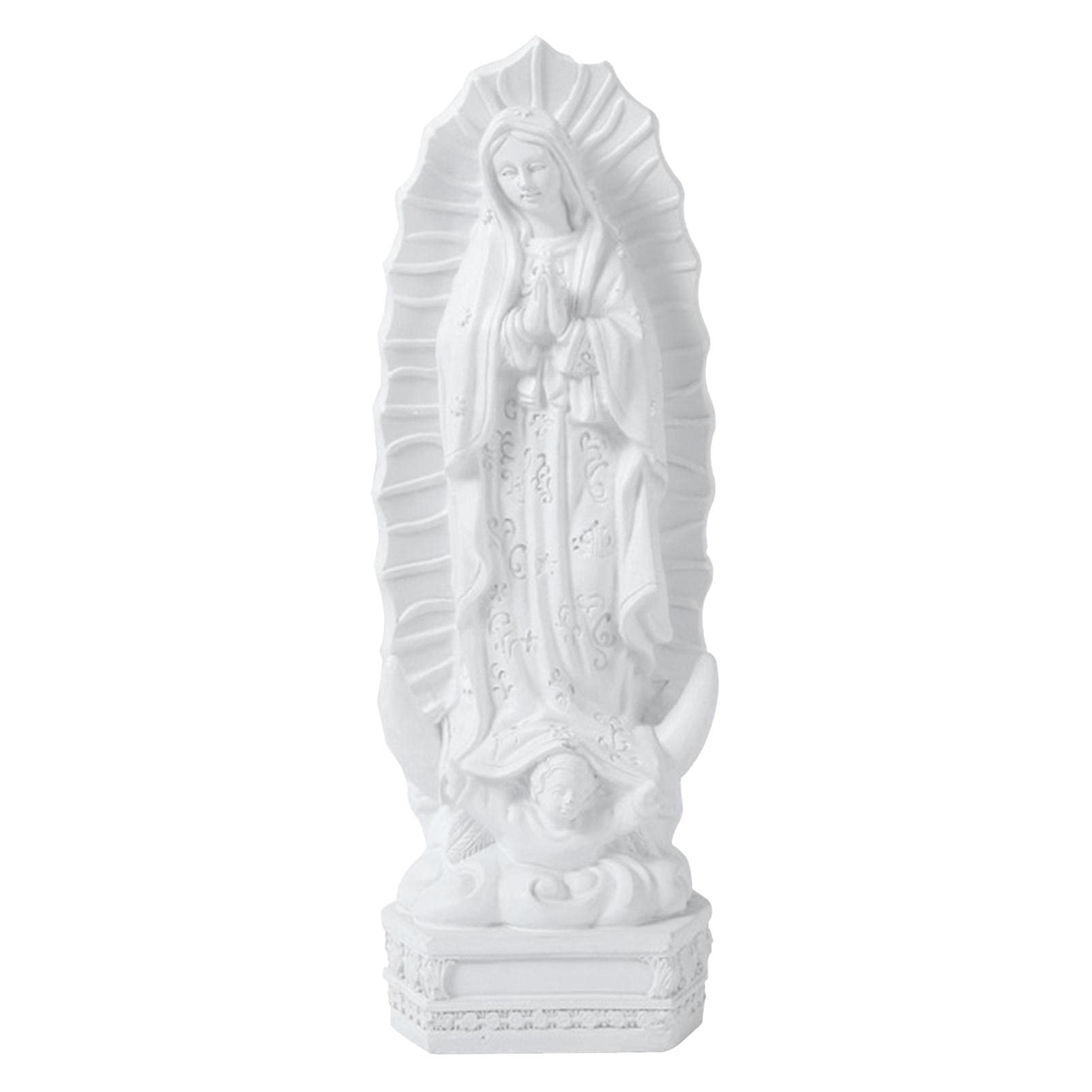 Greatideal White Mary Statue, 7.8 Inch Our Lady Of Guadalupe Statue, Blessed Mother Statues, Inspiring Resin Mary Figurine, Catholic Religious Decor Sculpture