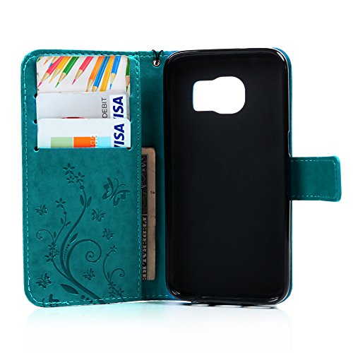 Mavis'S Diary 56342S Galaxy S7 Edge Wallet Case Fashion Floral Butterfly Embossed Pu Leather Magnetic Flip Cover Card Holders & Hand Strap For Samsung Galaxy S7 Edge thumb #2