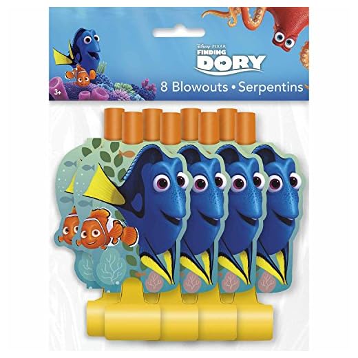Disney Finding Dory Party Blowouts | 2.68" X 5.25" | 8 Pcs