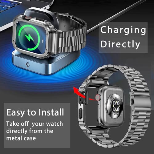 Image of MioHHR Stainless Steel Band and Case Compatible with Apple Watch 38 /40 /41mm