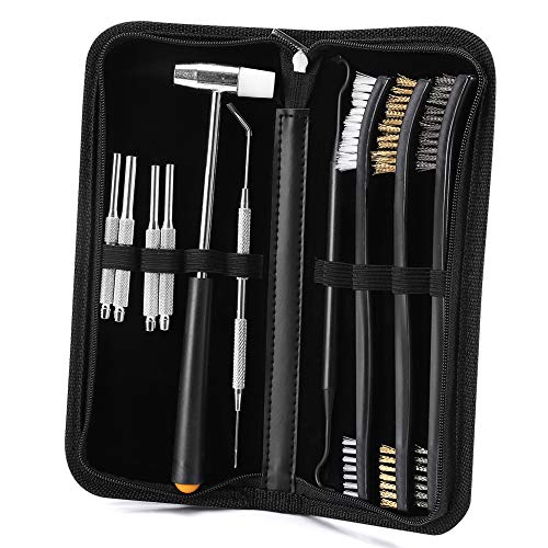 Roll Pin Punch Set & Gun Cleaner Kit, Accmor Universal Gun Cleaning Brushes & Picks, Double Ended Brass Steel Nylon Bristle Brush & Picks with Gun Smith Removing Repair Tool for Gunsmithing