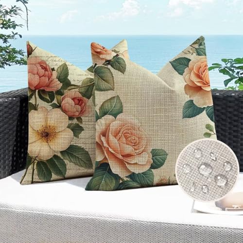 Coussin extérieur imperméable pour salon de jardin rose - 4