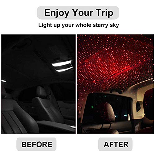 Star Projector Night Light, Booreina Adjustable Auto Roof Interior Car Lights Romantic Starry Projector Lights Mini Usb Led Night Light For Room Ceiling, Car, Wedding, Celebration And Party Decoration #TOP4