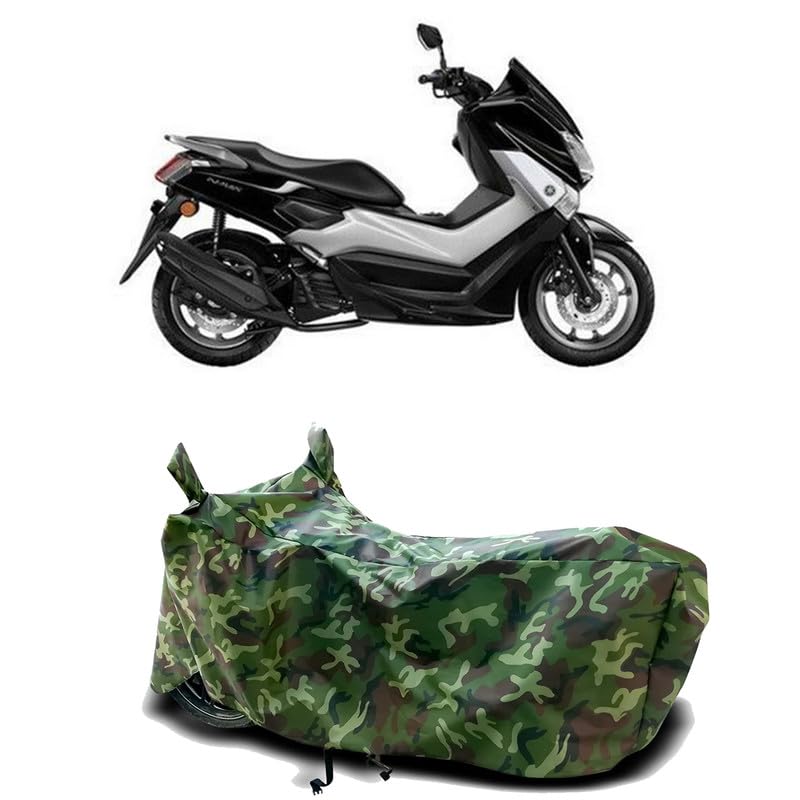 Image of DUFFEL-100% Heat Protection Two Wheeler Bike /Scooty Body Cover for Yamaha NMax 155 Water Resistance /UV-Rays /Birds Dropping /Scratchproof /Dust Proof /Waterproof[Green Jungle Print]