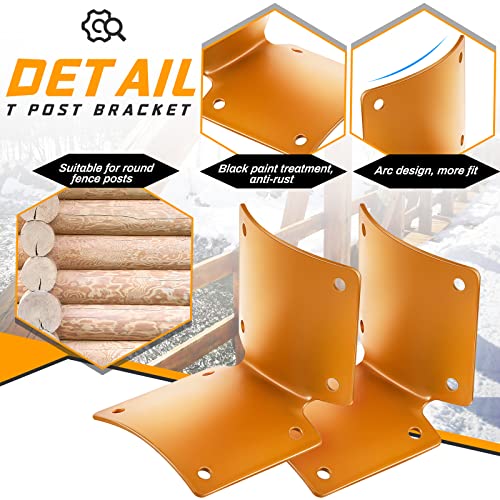 Round Post Fence Brackets Metal L Brackets For Wood Fence Post Repair Round Rail Round Angle Brackets With 0.8 Inch Screws For Wooden Frame Bed Furniture Hardware, 2 X 2 Inch (10 Pcs) #TOP2